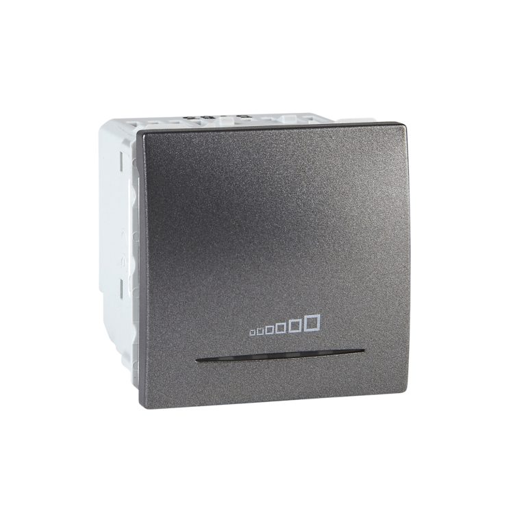 Механизъм бутонен димер 20-350w "UPlus" MGU3.515.12, 2мод. без монтажна рамка - графит