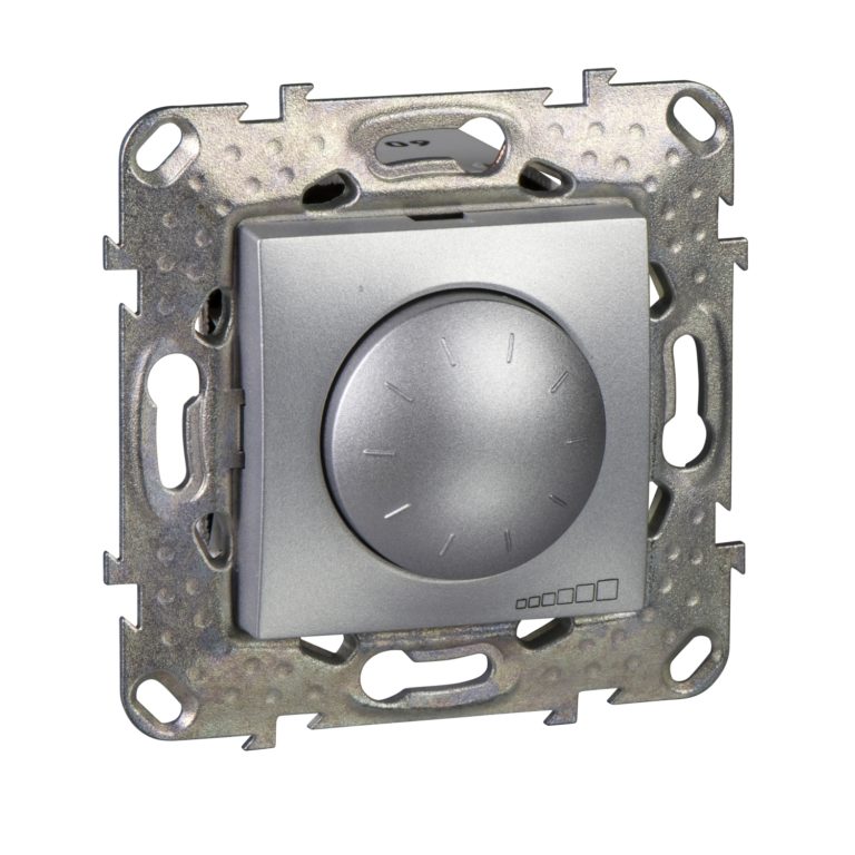 Механизъм ротативен димер 40-1000w "UPlus" MGU5.512.30ZD, 2мод. с монтажна рамка - алуминий