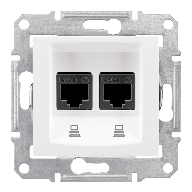 Механизъм информационна розетка 2xRJ45 кат.5 UTP "Sedna" SDN4400121