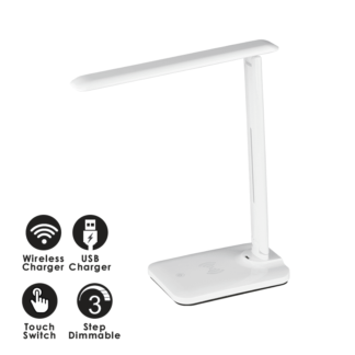 LED Настолна лампа "Futur-2" SF27LEDWH + wireless зарядно - Aca Light