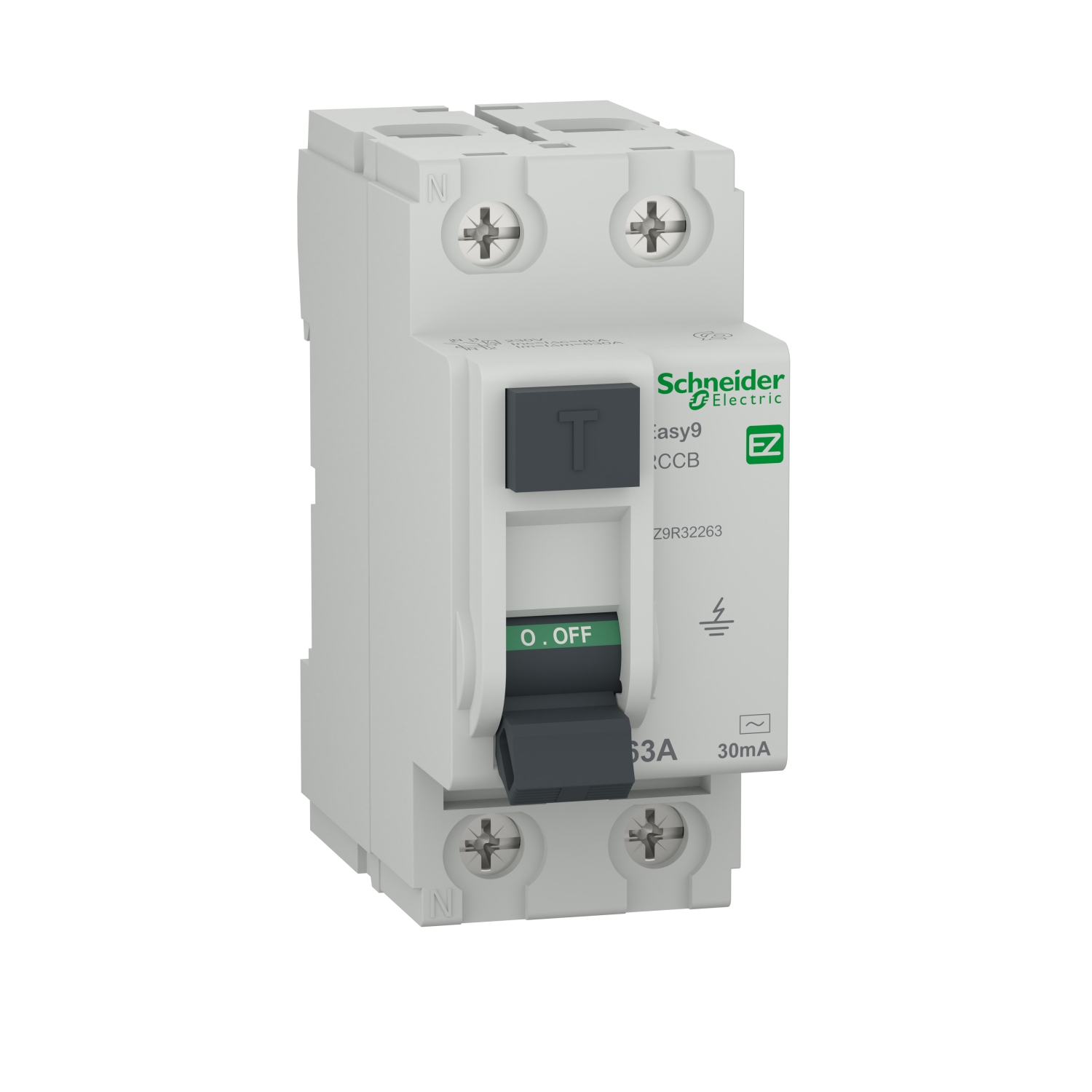 Дефектнотокова защита "Easy9" 2P 63A 30mA Тип AC EZ9R32263