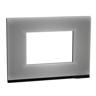 Рамка 3-модулна "Unica Pure" NU610386 - черно стъкло