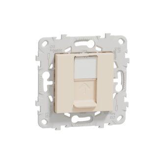 Механизъм розетка RJ45 • кат.5e UTP "New Unica" • NU541144 • 2мод. с монтажна рамка - сл.кост