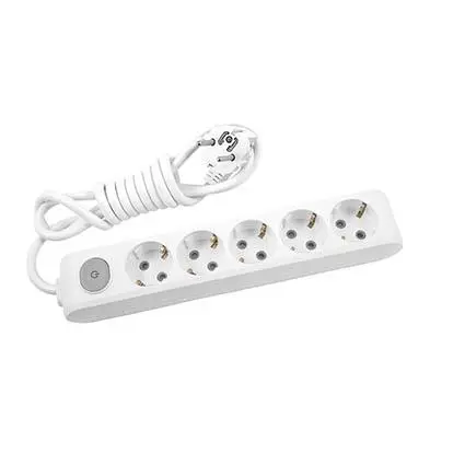 Разклонител бял 5 гнезда с 3м. кабел и ключе WLTA0453-2WH - Panasonic