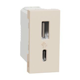 Механизъм контакт USB тип А + USB тип C "New Unica" • NU301644 • 1мод. без монтажна рамка - сл.кост