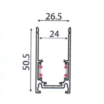 Магнитна шина за външен монтаж 1м. MS1MB черна - Aca Light - Image 2