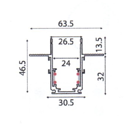 Магнитна шина за вграден trimless монтаж 1м. MT1MB черна - Aca Light - Image 2