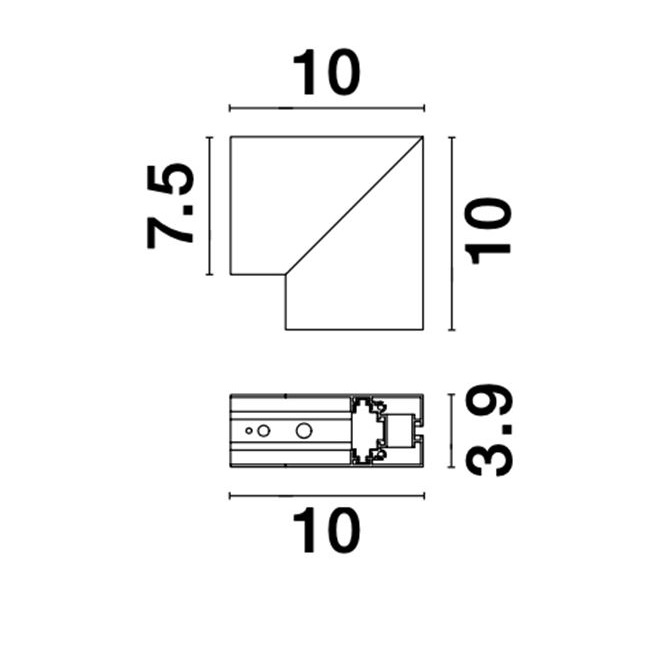 Конектор 90º вътрешен за магнитна шина "V-Connector" • външен монтаж • 8252014 - Nova Luce - Image 2