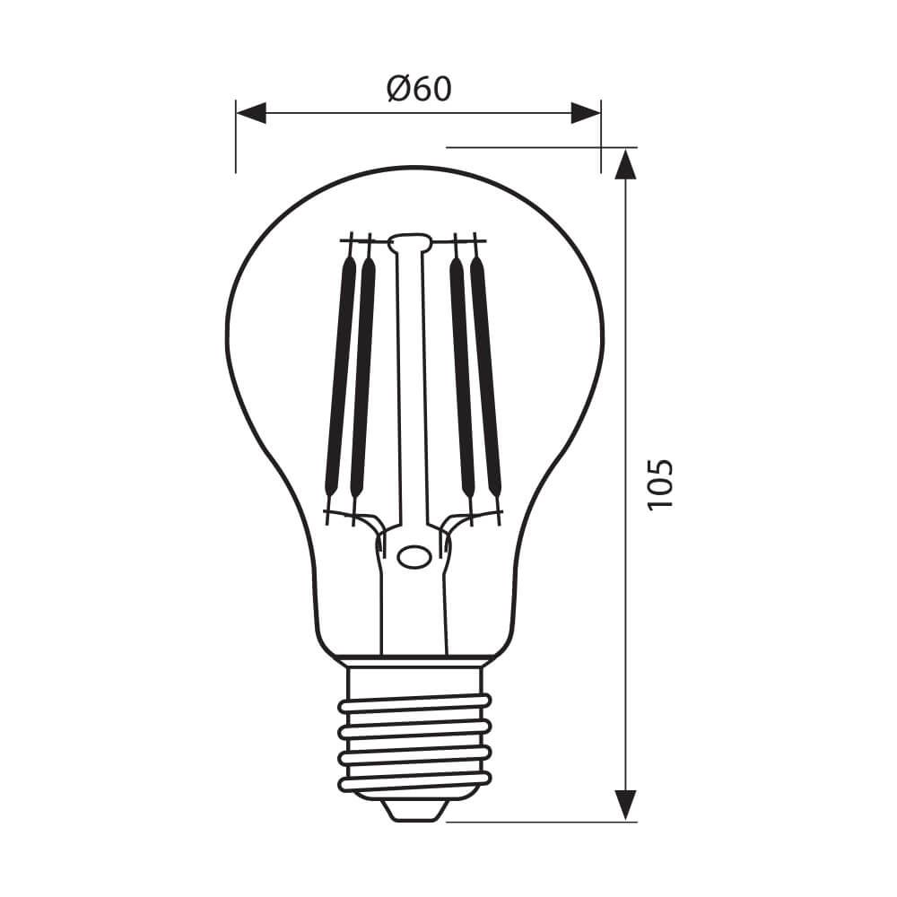 Лампа LED filament FLICK 8w E27 220v 3000K 800Lm 003560 - Vivalux - Image 2
