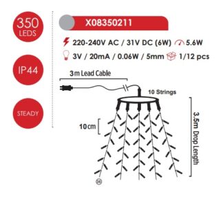 Коледни лампички октопод 6000K • X08350211 - Aca Light