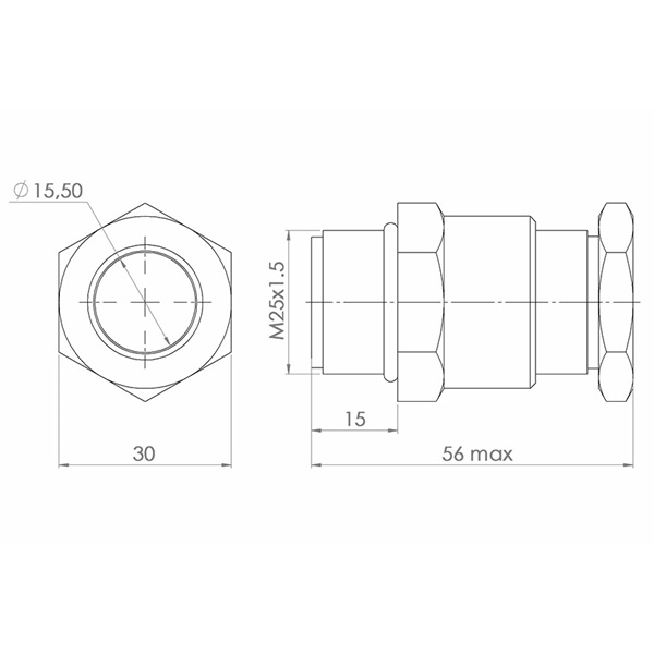 Взривозащитен кабелен вход CENT A1 M25x1.5 S3 1425 - Атра - Image 2