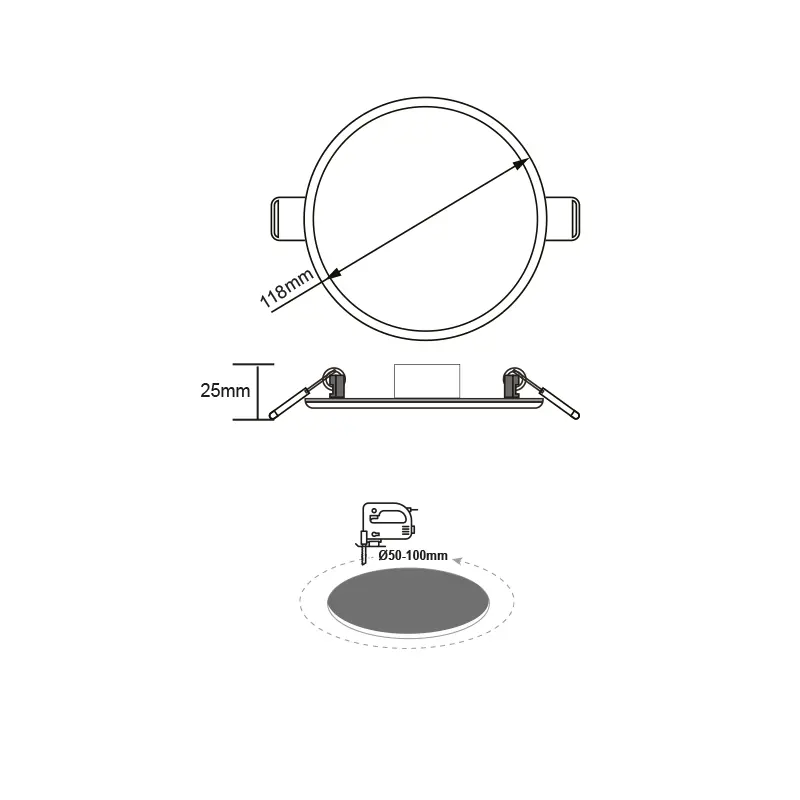 LED панел FLEXI W ROUND 9w 4000K FLEXI940RW - Aca Light - Image 3