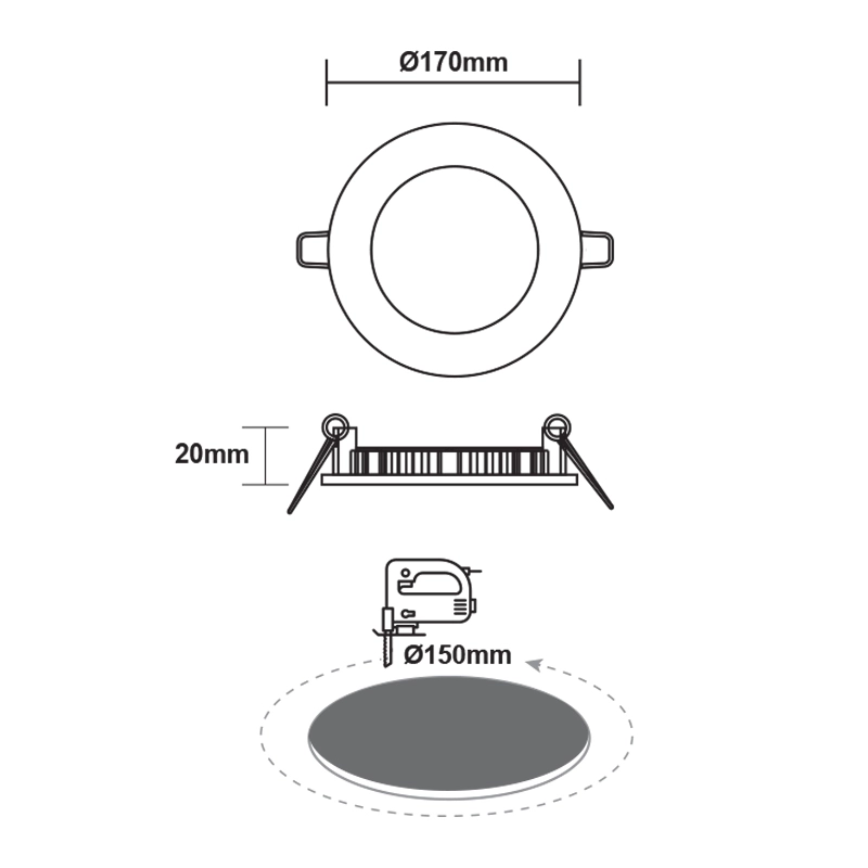 LED панел PENU 12w 6500K PENU1265RW - Aca Light - Image 2