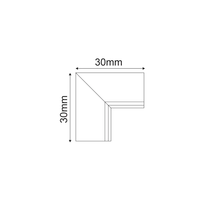 Ъгъл 90º за mini магнитна шина за trimless монтаж TMT90B - Aca Light - Image 2