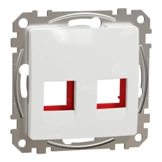 Капак с червен адаптор за RJ45 конектори бял SDD111441C - Sedna Design