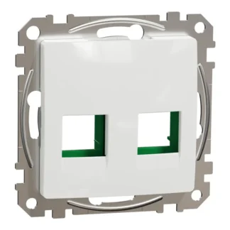 Капак със зелен адаптор за RJ45 конектори бял SDD111443C - Sedna Design