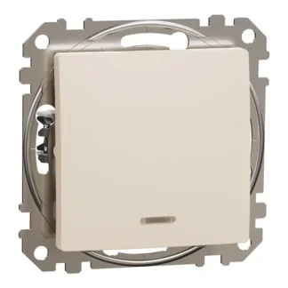 Девиаторен ключ с червен индикатор 10A крема SDD112106N - Sedna Design