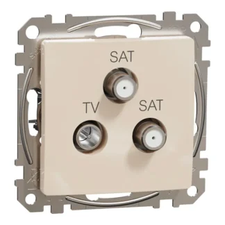 Комбинирана розетка TV/SAT/SAT крема SDD112481S - Sedna Design