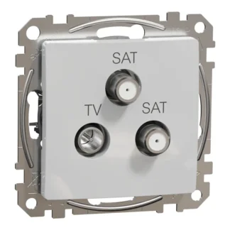 Комбинирана розетка TV/SAT/SAT алуминий SDD113481S - Sedna Design