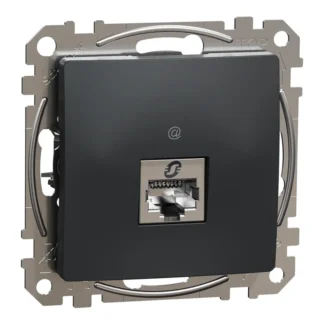 Информационна розетка RJ45 Cat.6A STP антрацит SDD114466S - Sedna Design