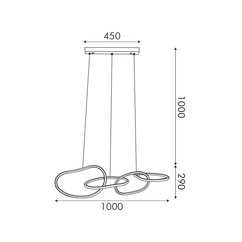 LED Полилей RING 60w CCT 3000K/4000K/6000K HM88LEDP4GD - Aca Light - Image 3