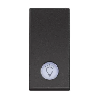 Бутон с LED индикация и символ ЛАМПА черен RG4043 - Classia Bticino