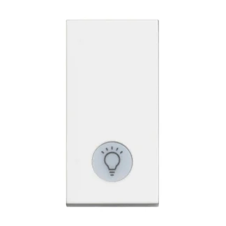 Бутон с LED индикация и символ ЛАМПА бял 1 мод. 10A RW4043 - Classia Bticino