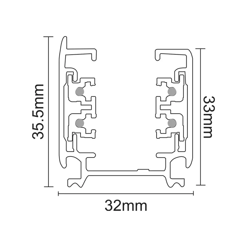 Трифазна 4-проводна шина за открит монтаж 3м. сива 4W3MG - Aca Light - Image 2