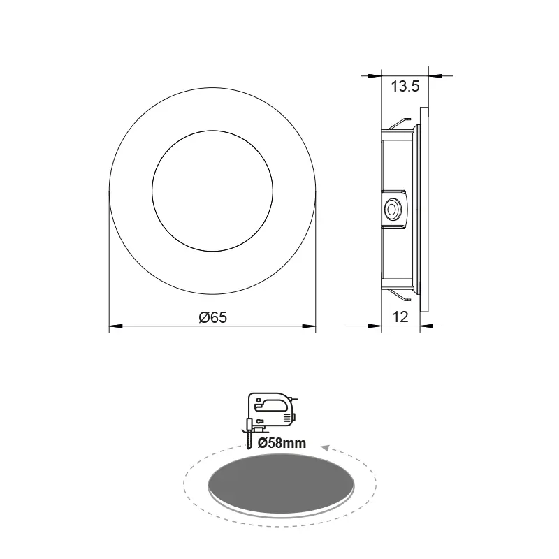 LED Луна за вграждане 2w 3000K IP44 ARED230RNM - Aca Light - Image 2