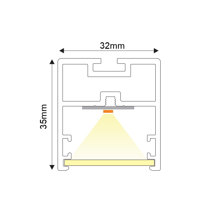 C-образен LED Профил HOLY 110w 3m. HOLY110**3C - Aca Light - Image 3