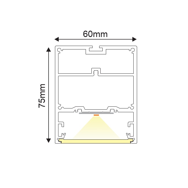 C-образен LED Профил OROS 86w 1.2m. OROS86**HO12C - Aca Light - Image 3