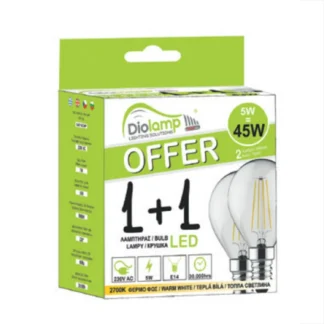 Комплект LED крушки RETRO5WWP E14 G45 220v 5w 2700K - Aca Light