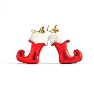 ORNAMENT PLASTIC BOOTS, RED, 2 SHINY, 2 MAT, SET 4PCS, 8cm 600-42835 - Eurolamp