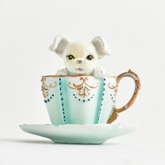 DECORATIVE CUP WITH DOG, LIGHT BLUE, 10x11cm 600-43981 - Eurolamp