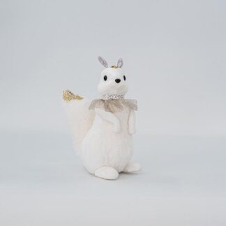 VELVET MRS. SQUIRREL, WHITE, 15x14x27cm 600-45584 - Eurolamp