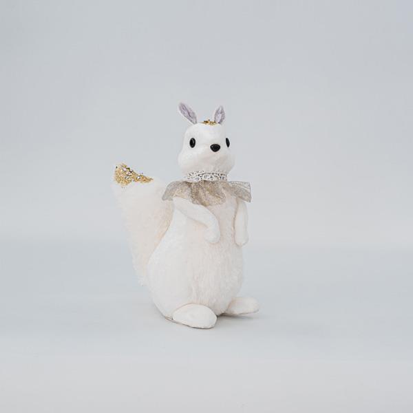 VELVET MRS. SQUIRREL, WHITE, 15x14x27cm 600-45584 - Eurolamp