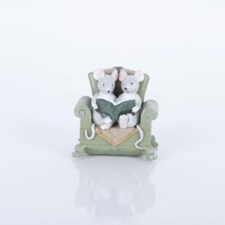 POLYRESIN DECORATIVE, MICE IN A CHAIR, OLIVE GREEN, 7x9.5x10cm 600-46260 - Eurolamp