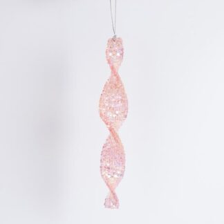 ACRYLIC STALACTITE, SPIRAL, PINK, 19cm 600-46442 - Eurolamp