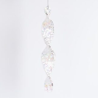 ACRYLIC STALACTITE, SPIRAL, IRIDESCENT, 19cm 600-46443 - Eurolamp