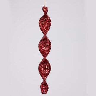 ACRYLIC STALACTITE, SPIRAL, RED, 30cm 600-46447 - Eurolamp
