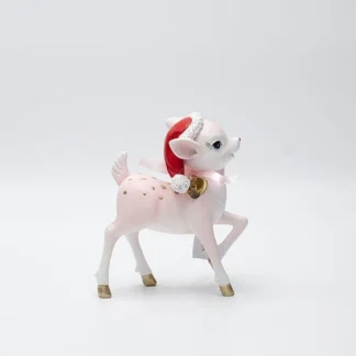 POLYRESIN DEER, PINK, WITH A HAT, 11.5x6x13.3cm 600-46740 - Eurolamp