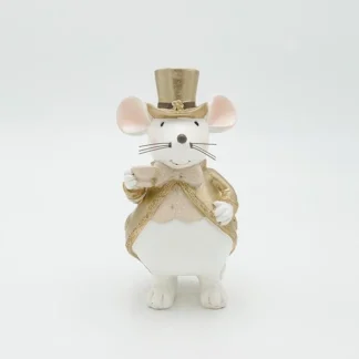 POLYRESIN MOUSE, WITH GOLD HAT, 8x16.5cm 600-46848 - Eurolamp