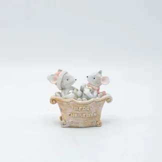 POLYRESIN DECORATIVE, MICE IN BATHTUB, 9x7cm 600-46969 - Eurolamp