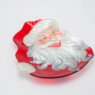 SANTA PLATTER, GLASS DECORATIVE, 19x22cm 600-47134 - Eurolamp