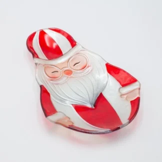 SANTA PLATTER, CANDY, GLASS DECORATIVE, 19x30cm 600-47136 - Eurolamp
