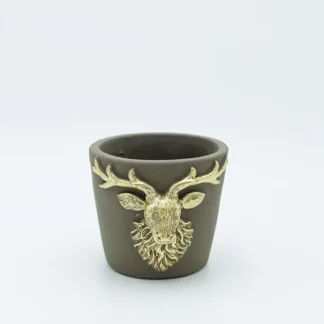 CEMENT PLANTER WITH RELIEF REINDEER, 12.5x11x9.5cm 600-47161 - Eurolamp
