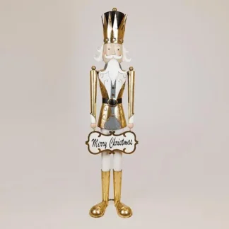 NUTCRACKER WITH SIGN, METAL, GOLD, 27.30x27.95x165cm 600-47222 - Eurolamp