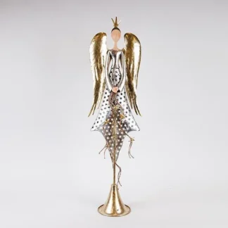 ANGEL WITH GOLDEN WINGS, METAL, 23.5x15.24x86.36cm 600-47223 - Eurolamp
