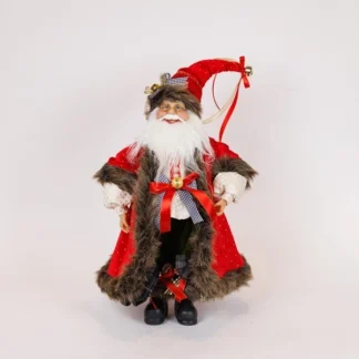 SANTA IN RED AND BLACK CHECKERED CLOTHES, 46cm 600-47310 - Eurolamp