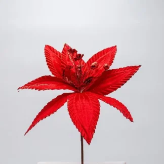 FLOWER, RED WITH DISCREET GLITTER LINE, 30x20cm 600-47599 - Eurolamp